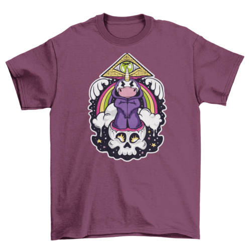 Unicorn illuminati cartoon t-shirt